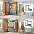 thumbnail image 3 of VIPEK V20 Wire Garment Rack Heavy Duty Rack, Metal Rack with 6 Shelves, 3 Hang Rods for Hanging Garment, Compact Wardrobe Closet, 56.7" L x 14.6" W x 70.9" H, Black, 3 of 8