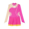 thumbnail image 3 of iixpin Kids Girls Shiny Ballet Dance Tutu Dress Mesh Splice Gymnastics Skirted Leotard Competition Outfits Hot Pink 8, 3 of 7