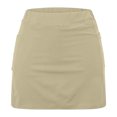 thumbnail image 4 of Iugvhana Womens Skorts with Pockets Lightweight Tummy Control Plus Size Skorts for Women High Waist Solid Color Athletic Sports Skirt Shorts Khaki#02 XL, 4 of 5