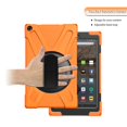 thumbnail image 2 of Dteck Case For Amazon Kindle Fire HD10 2017/2018/2019 Released, Shockproof Armor Heavy Duty Protective Cover Kickstand Palmstrap Rubber Hard Case (without Screen Protector)10.1 inches,Orange, 2 of 6