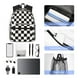 thumbnail image 4 of Disketp Black and White Checkerboard Mochila Ligera Clásica con Múltiples Bolsillos, Mochila Casual para Hombre y Mujer, Ideal para Escuela, Trabajo y Viajes, 4 of 6