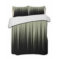 thumbnail image 2 of Sage Green Black Ombre Queen Size Down Alternative Comforter, Lightweight Comforter Quilt Bedding Set with Pillow Shams Modern Abstract Striped Gradient All Seasons Bed Comforter Duvet Insert 90"x96", 2 of 7