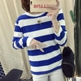 thumbnail image 3 of Teen Girl's Casual Striped Tee Shirt Long Sleeve Round Neck Top Fall and Winter, 3 of 5