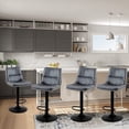 thumbnail image 1 of Leejay Faux Leather Adjustable Bar Stool Set of 4,Swivel Bar Chair for Kitchen Gray, 1 of 5