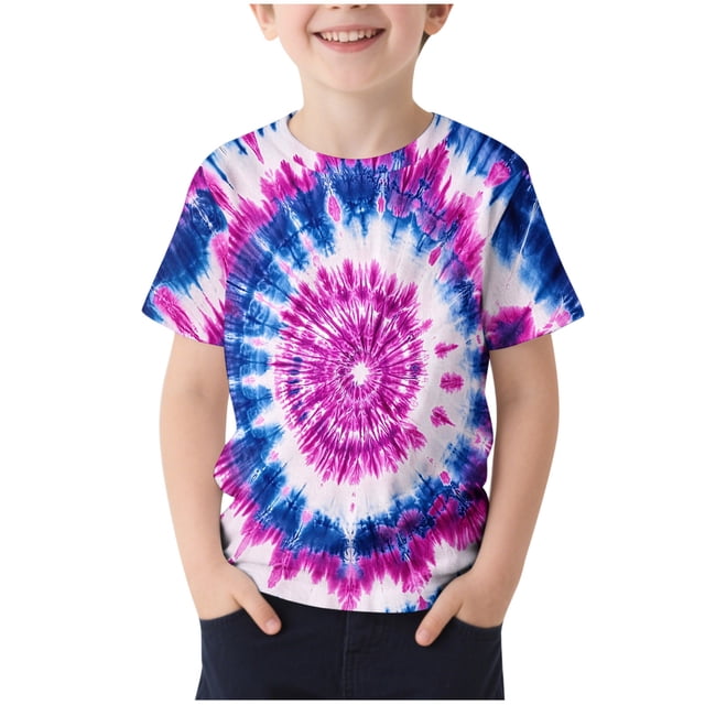 HVOBBTY T-shirt Décontracté à Manches Courtes Respirant pour Tout-Petits, T-shirt Imprimé à Manches Courtes Col Rond Décontracté Polyvalent pour Enfants Multicolore, 5-6 Ans