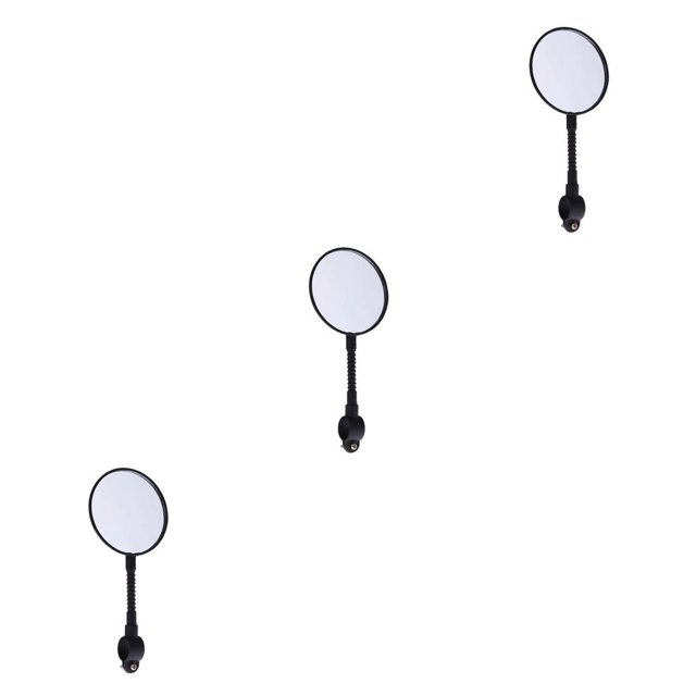 Transemion Bike Rearview Mirror Mountain Handlebar Wide Angle Wear-resistant Rear Back View Mirror Improving Riding Safety Black 8.5cm 3Set