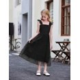 thumbnail image 2 of Vestido de verano Arshiner negro de tul con mangas con volantes para niña de 10 a 12 años, 2 of 5