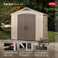 thumbnail image 6 of Keter Factor 8' x 6' Resin Storage Shed, All-Weather Plastic Outdoor Storage, Beige/Taupe, 6 of 19