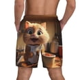 thumbnail image 2 of Lsque Mens Swim Trunks Cartoon Cooking Cat Pattern - Bathing Suit Compression Liner - Beach Swim Shorts Swimwear - (S-3XL) - Stretch Quick Dry -Large, 2 of 9