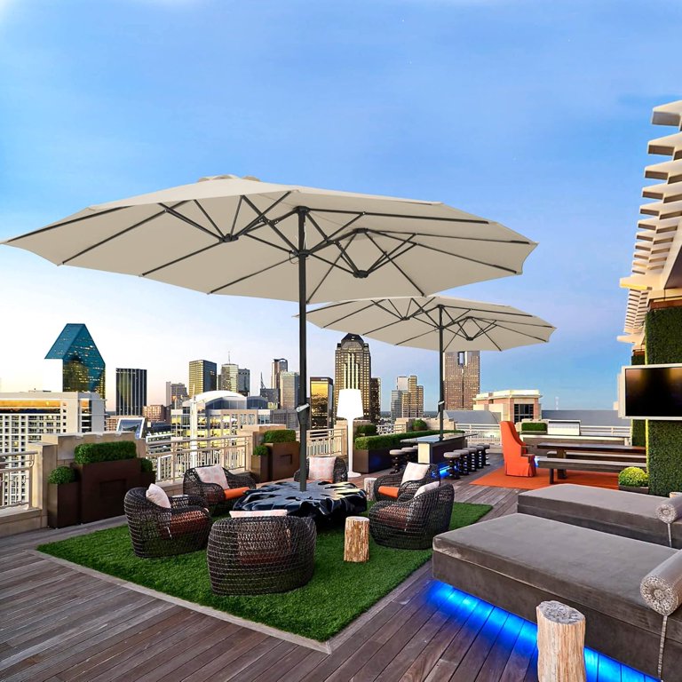 alcohol patio umbrellas Amazon.com : SUPERJARE 13FT Outdoor Umbrella for Patio, Double sided Pool  Umbrellas with Fade Resistant Canopy, Large Table Umbrella for Deck, Market,  Backyard