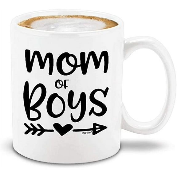 Shop4ever Mom Of Boys Ceramic Coffee Mug Boy Mama Mother's Day Gift Idea (11 oz.)