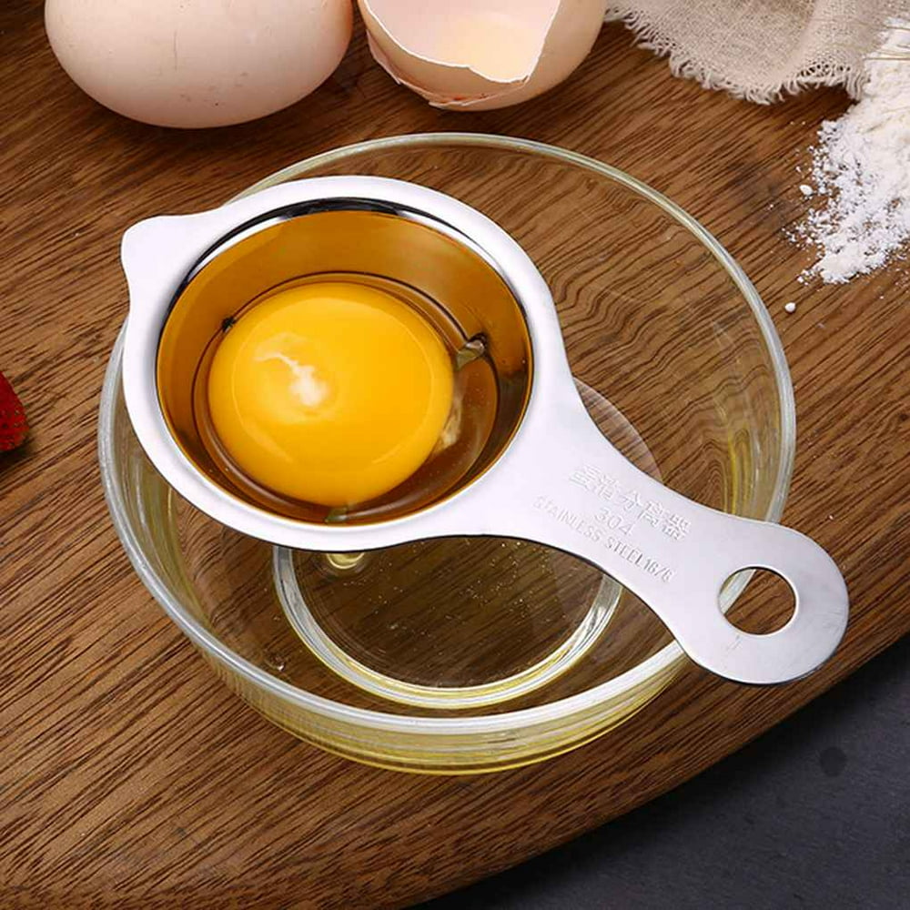 2pcs Stainless Steel Egg Separator Divider Egg White Yolk Sifting