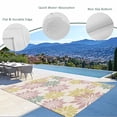 thumbnail image 3 of Geometric Flower Outdoor Rug for Patio/Deck/Porch, Non-Slip Large Area Rug 6 x 9 Ft, Vintage Country Floral Pink Green on Linen Indoor Outdoor Rugs Washable Area Rugs, Camping Rug Carpet Runner, 3 of 8