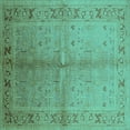 thumbnail image 1 of Ahgly Company Indoor Square Oriental Turquoise Blue Traditional Area Rugs, 3' Square, 1 of 4