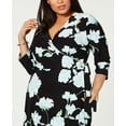 thumbnail image 3 of INC International Concepts Women's Floral Hanky-Hem Wrap Dress, Black, 2X, 3 of 3