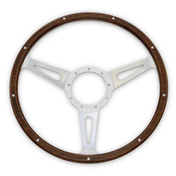 Scott Drake S1MS-3600-WG Cobra Style Wood & Aluminum 15" 9 Hole Steering Wheel