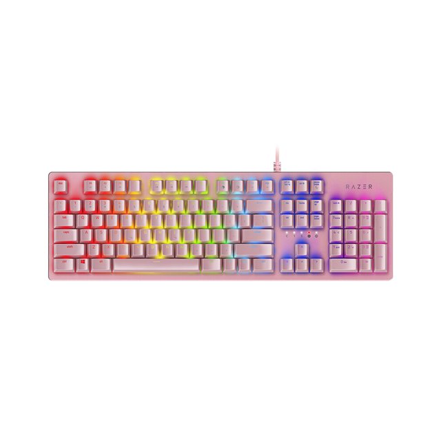 Teclado Irfora Huntsman Teclado mecánico Gaming Interruptor opto-mecánico 104 Teclas RGB Retroiluminación Teclado con cable Rosa Irfora Teclado