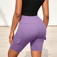 thumbnail image 6 of Womens Shorts Lightweight Elastic Waist Slim Fits Athletic Shorts Soild Color Fashion Casual Summer Shorts with Pocket, 6 of 7