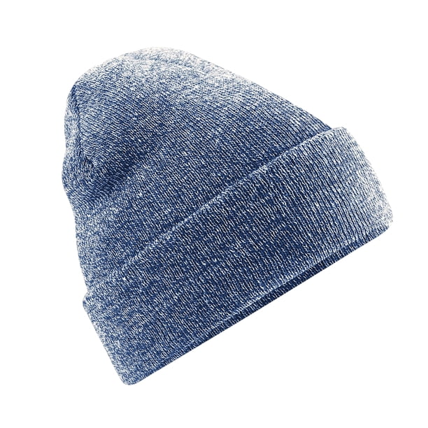 Beechfield - Gorro con vuelta original para adultos (Azul Marino Jaspeado Admiral)