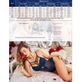 thumbnail image 2 of Avidlove - Body de lencer&iacute;a con arn&eacute;s de encaje floral para mujer, una pieza, Azul marino, M, 2 of 5
