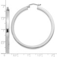 thumbnail image 5 of Diamond2Deal 10k White Gold 3mm Polished Square Tube Hoop Earrings (L- 1.78 inch, W-0.12 inch), 5 of 6