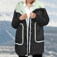 thumbnail image 2 of Pounoo Oversized Womens Fleece Lined Puffy Jacket Casual Thermal Zip Up Hooded Outerwear Winter Thicken Warm Sherpa Puffer Coats Gift, 2 of 9