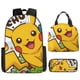 thumbnail image 2 of 3 unids/set niños Pokemon Pikachu mochila bonita estuche de lápices bolsa de almuerzo arnés de cojín de aire impermeable protección de la columna vertebral mochila escolar hola suerte  unisex, 2 of 2