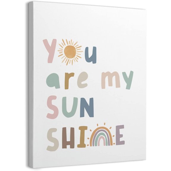 Inspirational Quotes You are My Sunshine Framed Canvas Wall Art Decor 11×14 inch,Boho Sun Rainbow Prints Painting Artwork Home Wall Decoration For Girls Room Kids Room Nursery Classroom Playroom