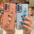 thumbnail image 5 of Samsung Galaxy A23 5g Phone Case with Cute Heart Bracelet Strap Luxury Plating Hearts Pattren Cover with Hearts Hand Chain for Women Camera Protection Shockproof Bumper for Galaxy A23 (Pink), 5 of 11