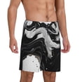thumbnail image 5 of KLL Fluid Black White Paint Swirls for Men's 1-Pack Shorts,Sleep Pajama Shorts for Men Soft Pj Shorts Men's Pajama Bottoms Sleepwear -Small, 5 of 7