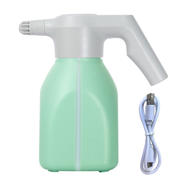Rociador de plantación Botella de rociador recargable USB eléctrico 1.5L Rociador de jardín ajustable, verde claro seitruly HA004422-02B