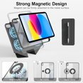 thumbnail image 6 of Multi-Angle Magnetic Stand Clear Back Cover for iPad Air 11" M2/M3/M4 & Air 4/5 10.9", Slim Tablet Case with Apple Pencil Slot Auto Sleep Wake, Black, 6 of 9