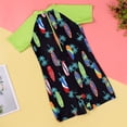 thumbnail image 6 of EliteGoogv Toddlers Boys One Piece Swimsuit Short Sleeve Graphic Bathing Suit Stretchy Lightweight Swimsuit Pool Summer Bathing Suit,4-5Y,Black, 6 of 9