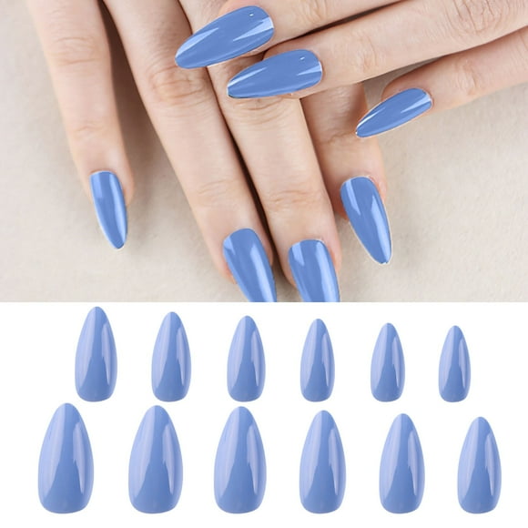 DYD Goutte d'Eau Longue Élégante Bleue Brillante pour un Look de Bout de Doigt Époustouflant
