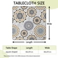 thumbnail image 2 of Beige Ethnic Mandala Pattern Square Fitted Tablecloth with Elastic Edge,Square Table Cover,Washable Elastic Table Cover for Home Kitchen Party Decor 36"x36", 2 of 6