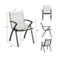 thumbnail image 3 of 2/4 Pack Aluminum Outdoor Dining Chairs with Quick-Dry Textilene Mesh, Ergonomic Support for Patio, Poolside & Commercial Use – All-Weather Rustproof, 3 of 9
