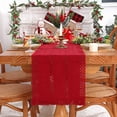 thumbnail image 4 of Camino de mesa Alynsehom, algodón rojo navideño, macramé, 30 x 240 cm, 4 of 7