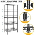 thumbnail image 4 of YRLLENSDAN 5-Shelf Adjustable Wire Shelving Unit Metal Shelf Layer Rack Strong Steel Organizer Wire Rack 24" L x 14" W x 60" H for Restaurant Garage Pantry Kitchen Garage,Black, 4 of 7