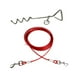 thumbnail image 2 of Cable y estaca para amarre de perros Cable para correa de perro exterior con estaca Espiral antioxidante Cable Rojo 500cm, 2 of 9