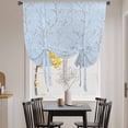 thumbnail image 3 of Blue Branches Balloon Curtains 63 Inch Length for Living Room/Bedroom, Vintage Art Farmhouse Rod Pocket Privacy Door Curtains Decorative Tie Up Shade for Window 52"x63", 3 of 8