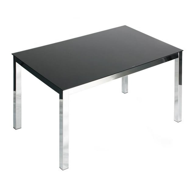 Better Home Products Elliott Table à Manger en Métal en Verre Trempé, Fini Chrome