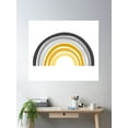 thumbnail image 2 of Rainbow In Grey And Mustard Yellow Poster Wall Art, Modern Wall Decor, 8x12 UNFRAMED, 2 of 3
