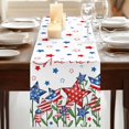 thumbnail image 3 of Table Runners 72 Inches Long Dress Scarves, Independence Day Farmhouse Kitchen Table Runner, Coffee Tablerunners, 4th of July Red Blue Stars Patriotic 14x72 Inch, 3 of 9