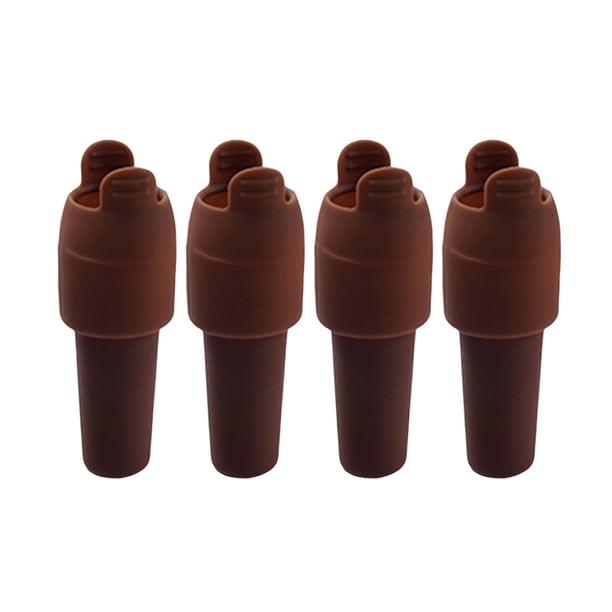 4 tapones de silicona para vino con asa, a prueba de fugas, de grado alimenticio, universales, para botellas de cerveza, champán y copas, suministros de cocina.