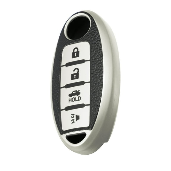 Unique Bargains Silicone Smart Key Fob Case Cover for Nissan Cabstar 2008-2009 Key Fob Shell Protector Silver Tone