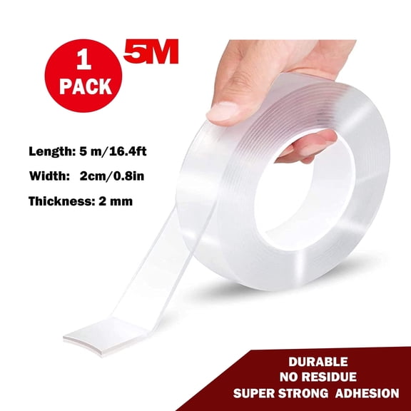 Double-Sided Tape, Heavy Duty Extra Large 16.5FT, Nano Adhesive Mounting Strips