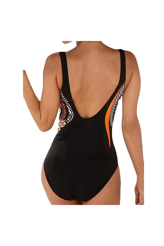 Clothing 2025 Yajing Women's One-Piece Swimsuits Women Summer Backless Print Swimwear Beachwear Siamese Swimsuit Bikini Set L Orange