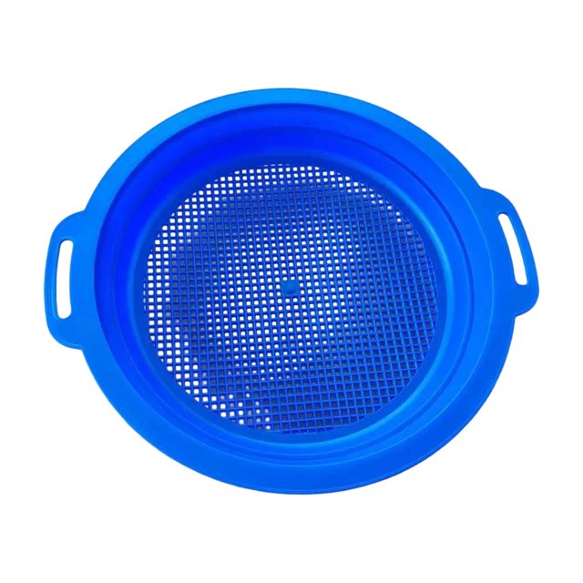 Tamiz de arena, juguete de playa, juego portátil con asa, bandeja para tamizar, colador de playa para azul