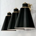 thumbnail image 6 of 3 Light Bath Vanity In Minimalist Style-9 Inches Tall And 24 Inches Wide-Aged Brass, Black Finish Capital Lighting 150131Ab, 6 of 7