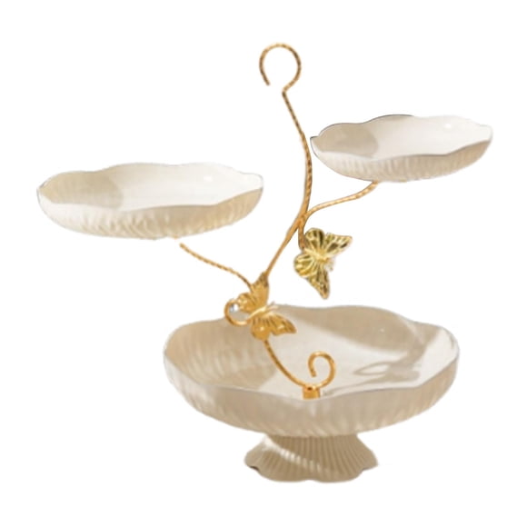 Frutero de 3 niveles para encimera de cocina, frutero, encimera decorativa blanco